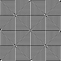 OPTIC ART SEAMLESS VECTOR PATTERN. ILLUSION MONOCHROME TEXTURE. STIPED LINES GEOMETRIC BACKGROUND