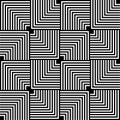 OPTIC ART SEAMLESS VECTOR PATTERN. ILLUSION MONOCHROME TEXTURE. STIPED LINES GEOMETRIC BACKGROUND Royalty Free Stock Photo