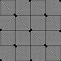 OPTIC ART SEAMLESS VECTOR PATTERN. ILLUSION MONOCHROME TEXTURE. STIPED LINES GEOMETRIC BACKGROUND