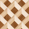 Geometric shape wooden floor and wall decore Royalty Free Stock Photo