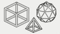 Geometric shapes, abstract design and mathematical forms vector design Generative AI