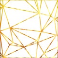 Geometric shapes. Abstract gold outline of polygon background. Gold glitter triangles. Vector illustration. Royalty Free Stock Photo