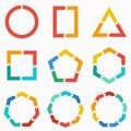 Geometric shapes arrows for infographic. Royalty Free Stock Photo