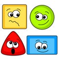 Geometric shapes cartoon faces Royalty Free Stock Photo