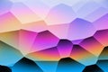 Geometric shapes colored with metallic pink blue orange neon gradient