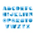 Geometric shapes font alphabet. Overlay transparent letters.
