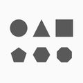 Geometric shapes icon, circle, triangle, square, pentagon, hexagon, octagon