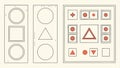 Geometric shapes icon set, abstract forms, design elements, UI icons vector design Generative AI Royalty Free Stock Photo