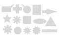 Geometric shapes icons with grainy noise effect. Royalty Free Stock Photo