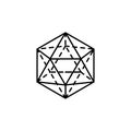 Geometric shapes, icosahedron icon. Simple line, outline vector 3d figures icons for ui and ux, website or mobile application