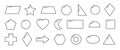 Geometric shapes kids, simple line vector icons, basic objects. Children game illustration Royalty Free Stock Photo