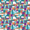 Geometric shapes mosaic pattern of squares, rectangles and triangles