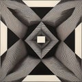 Geometric shapes optical illusion. in black and white