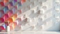 Geometric shapes in repeating sequence on wall, simple, pattern, triangles Royalty Free Stock Photo