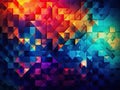 Geometric shapes in surreal gradient background