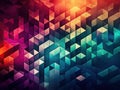 Geometric shapes in surreal gradient background