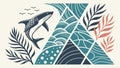 Geometric Shark with Abstract Patterns Vector Illustration, vector design Generative AI Royalty Free Stock Photo