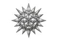 Geometric silver star with a 3D appearance, composed of interconnected triangular Royalty Free Stock Photo