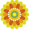 Geometric simple daisy flower icon in regular shape