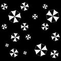 Geometric simple monochrome minimalistic vector holiday pattern, umbrellas