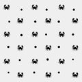 Geometric simple monochrome minimalistic vector marine pattern, crabs