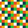 Geometric simple pattern seamless with squares white green blue yellow vector image Royalty Free Stock Photo