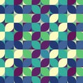 Geometric simple pattern seamless static smooth with wide petals with green blue crimson beige colors vector image