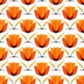 Geometric simple seamless floral pattern