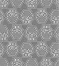 Geometric skull pattern seamless. Abstract skeleton head background. Vector texture