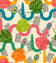 Happy Snake Life Jungle - Joyful Retro Jungle