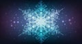 Geometric snowflake design with intricate patterns and sharp angles. It features a luminous blue Royalty Free Stock Photo