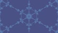 Geometric snowflake seamless vector. Monocrome blue background.