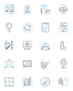 Geometric solids linear icons set. Cube, Sphere, Pyramid, C, Cylinder, Tetrahedron, Octahedron line vector and concept