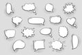Geometric speech bubbles in cartoon style. Abstract shape creative frames for advertising text. Set element blank copy Royalty Free Stock Photo