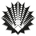 Geometric spike pattern. Abstract sharp shape. Monochrome Vector design. Intricate jagged form. Royalty Free Stock Photo