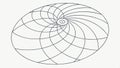Geometric spiral pattern based on the Nautilus shell, growth vector design Generative AI Royalty Free Stock Photo