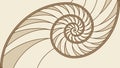 Geometric Spiral Shell Pattern Natural Art, vector design Generative AI Royalty Free Stock Photo