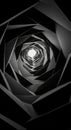 Geometric spiral tunnel design with layered, angular shapes creating an intricate, Royalty Free Stock Photo