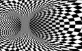 Geometric Square Black and White Optical Illusion. Abstract Wormhole Tunnel. Vector Illustration