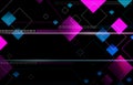 geometric square and blue pink purple gradient light color abstract hitech technology digital data background with