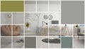 Geometric square mosaic graphic effect with copy space for text, scandinavian home corner office, concept interior design