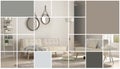 Geometric square mosaic graphic effect with copy space for text, scandinavian living room, concept interior