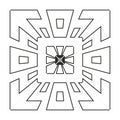 Geometric square ornament. Abstract line pattern. Outline frame Vector. Minimalist modern symbol. Royalty Free Stock Photo