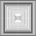 Geometric square pattern. Abstract minimal lines. White black symmetry. Vector illustration.