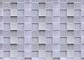 Geometric square pattern background of blank expanded aluminium grating decoration on exterior building wall in modern style Royalty Free Stock Photo