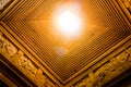 The geometric square patterns looking up from inside The Melbourne shrine of remembrance