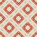 Geometric squares pattern. Abstract vector seamless texture. Red and beige color Royalty Free Stock Photo