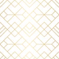 Geometric squares seamless pattern with minimalistic gold lines. Royalty Free Stock Photo