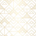 Geometric squares seamless pattern with mnimalistic gold design