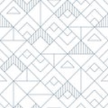 Geometric squares seamless pattern with simple lines in grey.